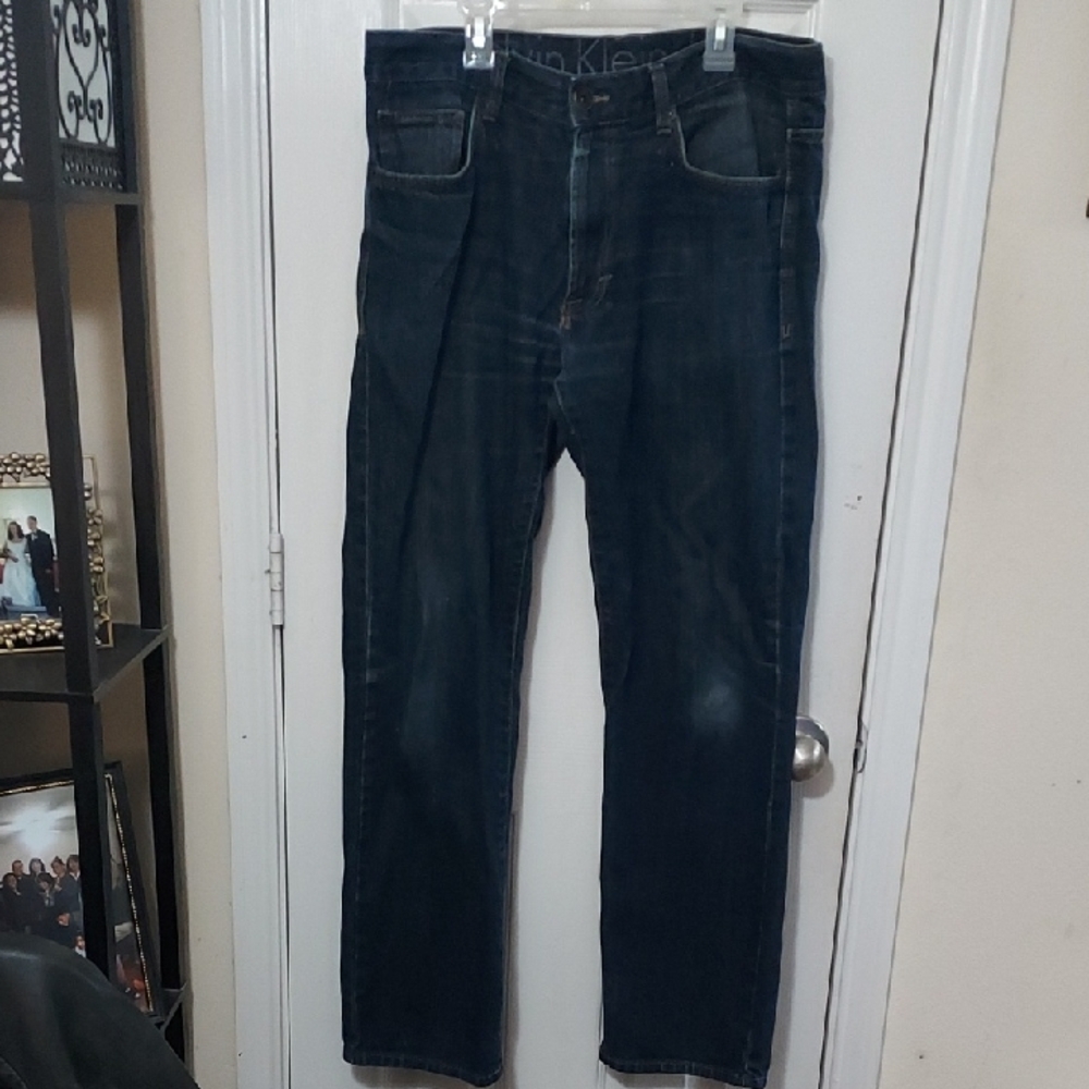 Calvin Klein Men's Deep Indigo Straight Jeans